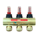 Коллектор для теплого пола с расходомером и евроконусами 1x3 (L 1.3) SanPid S9181 латунь - изображение 2