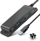 USB Хаб Rocketek 4 Порти USB 3.0 5 Гбіт/с | Концентратор з Кріпленням на Стіл | Кабель 1 м | Для ПК, Ноутбука, PS5 - зображення 1