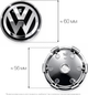 Комплект автомобильных колпаков (заглушек) на литые диски Volkswagen T60 60/60 мм 2 шт Black (RCS0035) - изображение 2