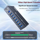 USB-концентратор SIPOLAR, высокоскоростной 7-портовый концентратор, промышленный класс A-173 (3 метра), разветвитель, удлинительный кабель для компьютера, расширитель, однопортовый блок питания 1A, зарядное устройство для телефона. - изображение 4