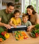 Вакуумний пакувальник для дому кухні з ножем різаком Vacuum Sealer вакууматор для їжі продуктів харчування сухих та вологих овочів та м'яса прилад для пакування харчів вакуумні пакувальники комплект гофровані пакети 10 шт HZ-001 - зображення 8