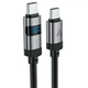 Дата кабель USB-C to USB-C кабель для заряджання телефона, для передавання даних з LED дисплеєм у тканинному нейлоновому обплетенні 1.2м 60W 3A AceFast - зображення 2
