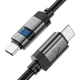 Дата кабель USB-C to USB-C кабель для заряджання телефона, для передавання даних з LED дисплеєм у тканинному нейлоновому обплетенні 1.2м 60W 3A AceFast - зображення 3