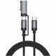 Kabel USB-C 4smarts Explorer ComboCord 100 W 2 m z adapterem MagSafe Black (4252011910236) - obraz 1