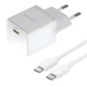 Сетевое зарядное устройство Baseus Palm PD/FC 20W USB-C with USB-C to USB-C Cable 1 m White (P10111602213-01) - изображение 1