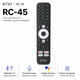 Пульт инфракрасный для Android TV с голосовым поиском KIVI RC-45 Bluetooth 2xААА Black (7601-ZC4520-0244KVVK) - изображение 2