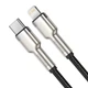 Кабель Baseus Cafule Metal USB-C to Lightning 1m Black (CATLJK-A01) - зображення 2