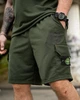 Летний комплект Stone Island LINER зеленый мужской футболка и шорты трикотаж пенье XXL - изображение 7