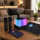 Портативная акустическая система Bluetooth для караоке и вечеринок с 2 микрофонами, RGB колонка USB TF AUX FM Черная (8ІK) - изображение 2