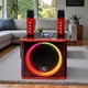 Портативная Bluetooth колонка караоке с 2 радиомикрофонами, RGB подсветкой, FM-приемником, USB и аккумулятором 3600 мАч, беспроводная акустическая система Красная (9О3-SY) - изображение 1