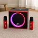 Портативная Bluetooth колонка караоке с 2 радиомикрофонами, RGB подсветкой, FM-приемником, USB и аккумулятором 3600 мАч, беспроводная акустическая система Красная (9О3-SY) - изображение 2