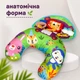 Развивающая подушка коврик 2 в 1 Мишка для малыша ребенка новорожденного от 0 месяцев Сolombokid мягкий на пол с погремушками музыкальный, для поддержки младенца на полу. - изображение 4