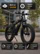 Велосипед електричний потужний електро фетбайк велосипед для дорослих fatbike електровелосипед з рамою на акумуляторі з дисплеєм фарою широкими колесами гірський чоловічий для міста села бездоріжжя Shimano 1000W 48v 13Ah New Speed Чорний 74067 - зображення 5