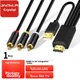 Кабель-переходник JH Z131C HDMI–3xRCA 1080p 1 м черный - изображение 2