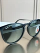 Сонцезахисні окуляри Ray-Ban Erika RB4171 чорні глянцеві, зелена лінза, поляризовані, круглі, жіночі, - зображення 8