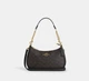 Елегантна жіноча сумка Coach Signature Canvas Shoulder Bag (Коричнева/Чорна), через плече півмісяцем - зображення 1