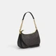 Елегантна жіноча сумка Coach Signature Canvas Shoulder Bag (Коричнева/Чорна), через плече півмісяцем - зображення 2