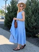 Жіночий літній комплект (сукня міді+жакет) Uaclothes 48-50 Блакитний (like38615-190491371) - изображение 2