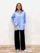 Рубашка хлопковая оверсайз женская Uniqlo 200584485 XL Голубая (1159864513) - изображение 18