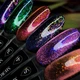 Гель-лак для нігтів CROOZ Cat Eye Mercury 06 розово-персиково-золотий з поталью 8 мл - зображення 3
