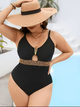 Суцільний купальник Plus Size з декоративною вставкою та акцентним поясом Diamond WM1223064 4XL - зображення 2