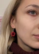 Женские серьги маки из полимерной глины ручной работы - красные цветочные серьги на крючках - изображение 5