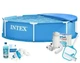 Басейн каркасний MaxPro Intex 28205-9в1 синій 244 х 51 см з ПВХ на 1828 л круглий з підстилкою фільтром 2006 л/год картриджами альгеніксом хлором у таблетках сачком щіткою та тентом (9-163-28205-9 MaxPro) - зображення 1