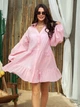 Жіноча пляжна туніка-сукня Pearl з жатого батисту рожева 42-44 (S/M) - зображення 1