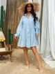 Жіноча пляжна туніка-сукня Pearl з жатого батисту блакитна 46-48 (L/XL) - зображення 6
