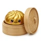 Іграшка-антистрес сквіш Dumpling Squishy Bun Metallic Пельмень у пароварці 10см - зображення 2