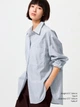 Рубашка хлопковая оверсайз женская Uniqlo 976763250 XS Синяя (1159862962) - изображение 2