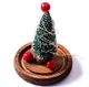 Новогодняя елка в колбе с LED подсветкой и шарами christmas decor USB 15 см - изображение 6