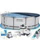 Большой каркасный бассейн 10 250 л., круглый MaxPro Bestway 56420-11в1, 366 х 122 см (в комплекте бассейн, подстилка, стремянка, фильтр 3 500 л/ч, песок, хлоргенератор 4 г/ч, соль, альгенкс). - изображение 1