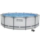 Большой каркасный бассейн 10 250 л., круглый Bestway 56420, 366 х 122 см (в комплекте бассейн, стремянка, фильтр 2006 л/ч, тент) отличный выбор для летнего отдыха всей семьи. - изображение 2