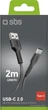 Kabel SBS USB Type A - USB Type-C 2 m Black (TECABLETC220K) - obraz 2