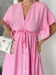 Льняное платье с оборками L-XL Розовое (50796) - изображение 4