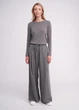 Жіночий лонгслів в рубчик Giulia MOSSLINES 7003/150 S Grey-gunsmoke melange - зображення 6
