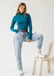 Женская водолазка в рубчик Giulia FLEX LONGSLEEVE POWER XXS/XS Blue-lyons, эластичная водолазка из микрофибры - изображение 10