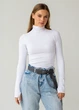 Женская водолазка в рубчик Giulia FLEX LONGSLEEVE POWER S/M White, эластичная водолазка из микрофибры - изображение 7