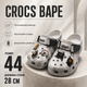 Крокси Crocs Bape сірі унісекс 44 на стопу 28 см гумові сабо з ремінцем, вентиляційними отворами та джибітсами - зображення 1