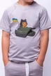 Футболка для хлопчиків з принтом Котик і танк Леопард Ginger Cat 128 см Сірий - изображение 2