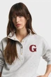 Жіноча світло-сіра спортивна кофта G BADGE HALF BUTTON UP Gant XS 4202552 - изображение 4