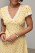 Коротка квіткова сукня з мереживом G&M Ls-2069 L Размер цвет жовтий - зображення 4