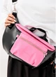 Большая женская поясная сумка бананка из натуральной лакированной кожи SAMBAG Черно-розовая (5631038721) - изображение 6