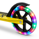 Самокат двухколесный складной с светящимися колесами 200мм Scooter 5252 Yellow - изображение 6
