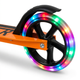 Самокат двухколесный складной с светящимися колесами 200мм Scooter 5252 Orange - изображение 6