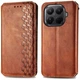 Чехол Deexe Rhombus Wallet для Xiaomi 17T - Brown - изображение 2