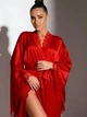 Халат атласный длинный с кружевом Gretta L Красный - изображение 6