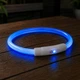 Светящийся ошейник для собак с USB зарядкой, 35 см, водонепроницаемый, можно укоротить, Синий - изображение 9