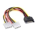 Переходник питания SATA 15-pin на 2х Molex 4-pin, кабель-разветвитель для вентиляторов, HDD и аксессуаров ПК (00212) - изображение 3